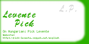 levente pick business card